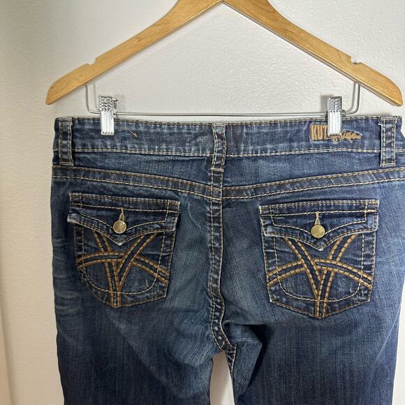 KUT From The Kloth Kate So Low Rise Boot Cut Jeans Women's Flap Pocket Size 10 - Picture 6 of 13